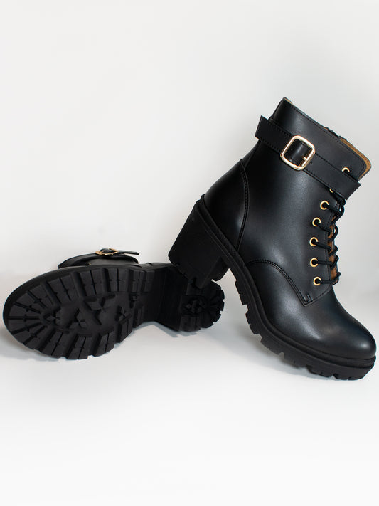 Lace Up Track Sole Booties | Vegan Women's Shoes