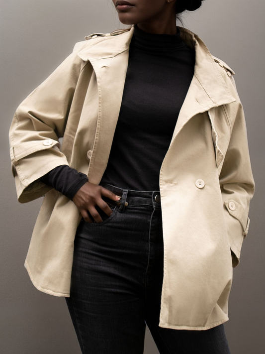 Cotton-Gaberdine Trench Coat | Vegan Coats & Jackets