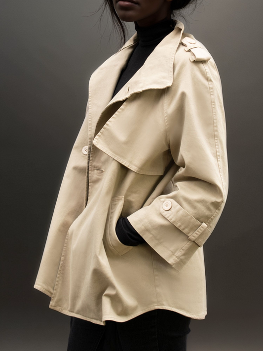 Cotton-Gaberdine Trench Coat | Vegan Coats & Jackets