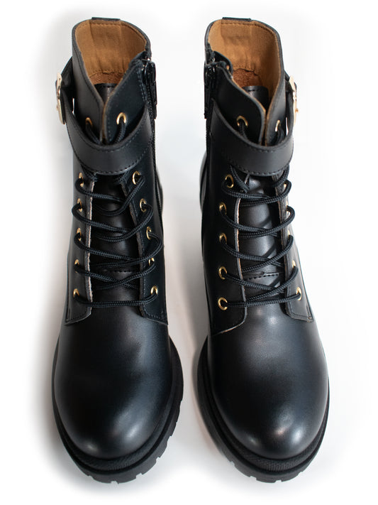 Lace Up Track Sole Booties | Vegan Women's Shoes