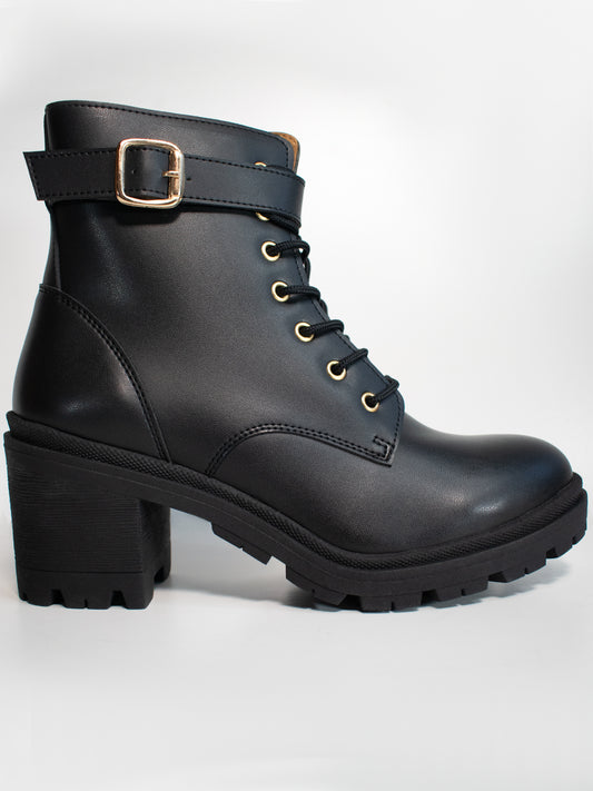 Lace Up Track Sole Booties | Vegan Women's Shoes