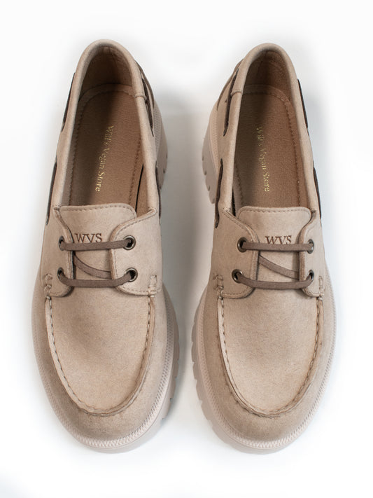 Track Sole Vegan Suede Loafers