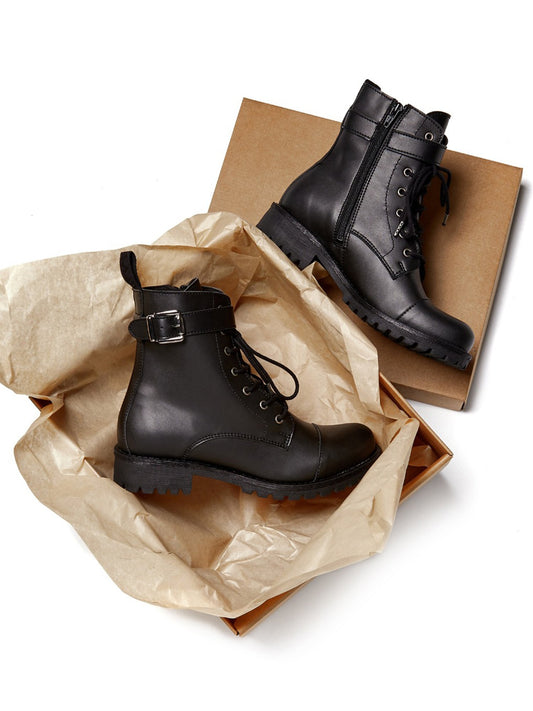 Vegan Women's Buckled Work Boots | Will's Vegan Store