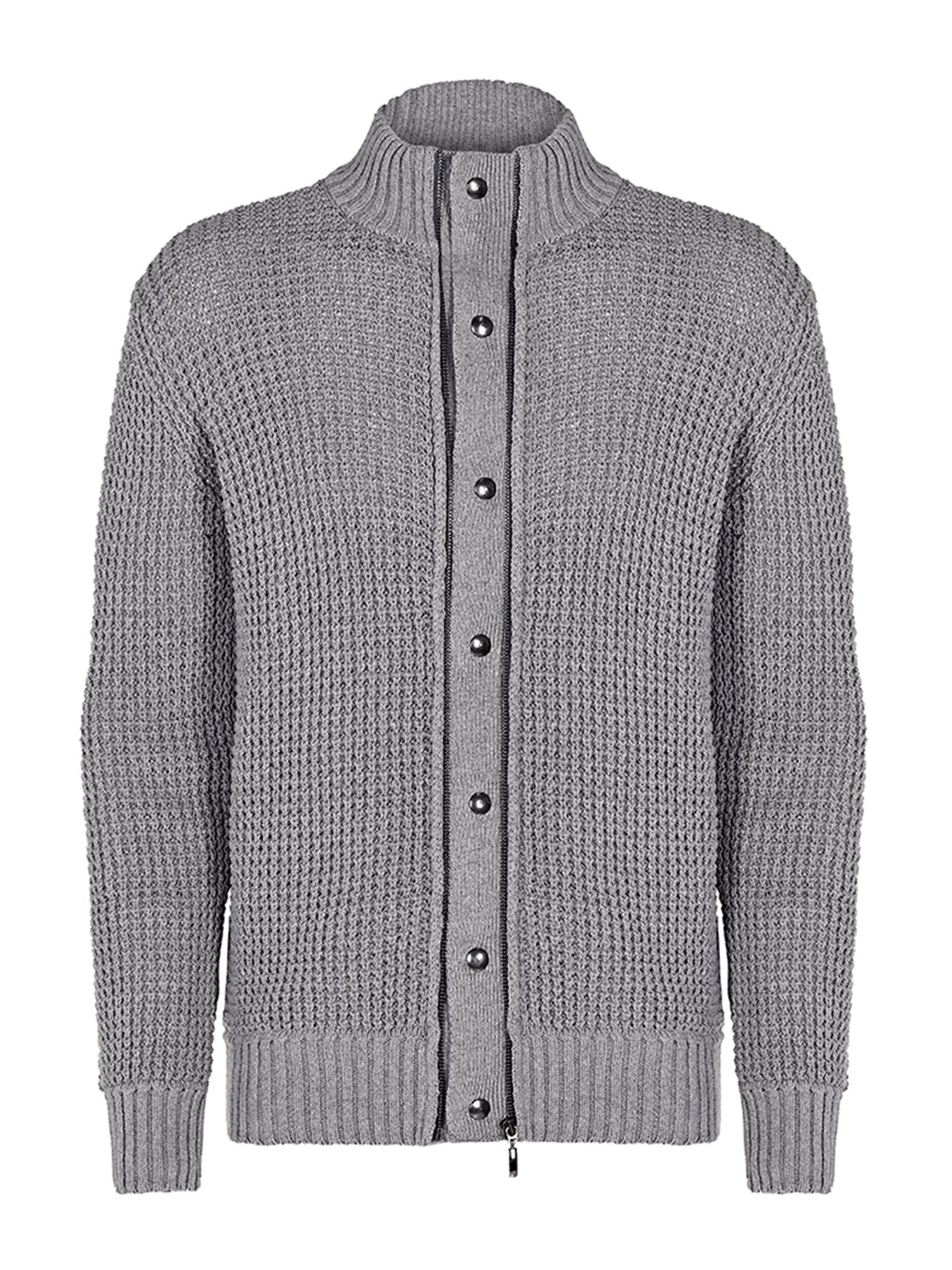 Men's waffle knit cardigan on sale