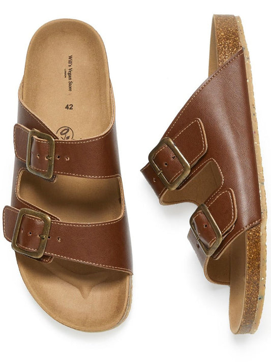 Vegan Women's Two Strap Footbed Sandals | Will's Vegan Store